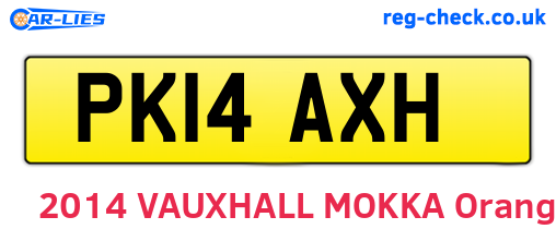 PK14AXH are the vehicle registration plates.