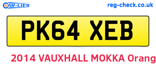 PK64XEB are the vehicle registration plates.