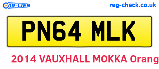PN64MLK are the vehicle registration plates.