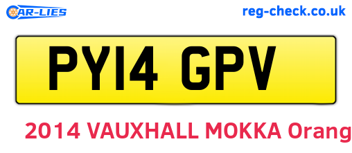 PY14GPV are the vehicle registration plates.