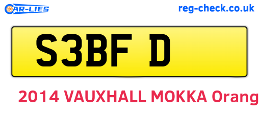 S3BFD are the vehicle registration plates.