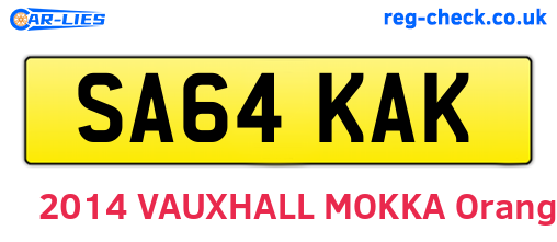 SA64KAK are the vehicle registration plates.