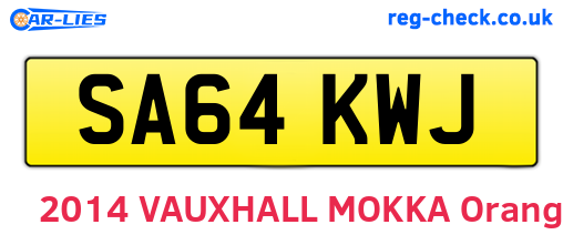 SA64KWJ are the vehicle registration plates.