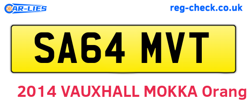 SA64MVT are the vehicle registration plates.
