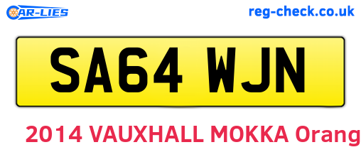 SA64WJN are the vehicle registration plates.