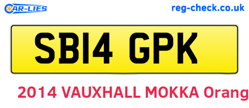 SB14GPK are the vehicle registration plates.