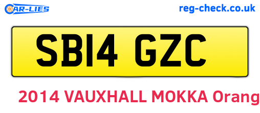 SB14GZC are the vehicle registration plates.