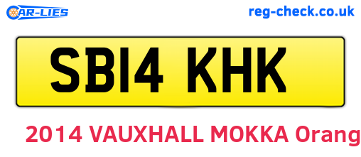 SB14KHK are the vehicle registration plates.