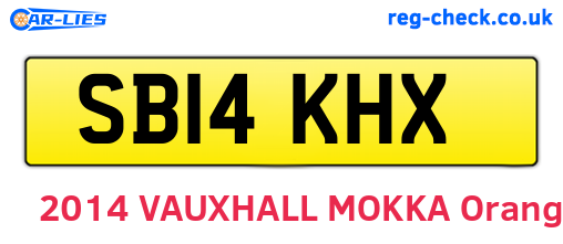 SB14KHX are the vehicle registration plates.