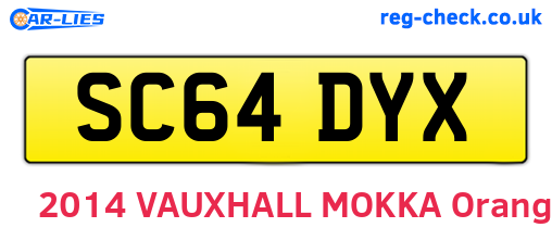 SC64DYX are the vehicle registration plates.