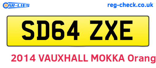SD64ZXE are the vehicle registration plates.