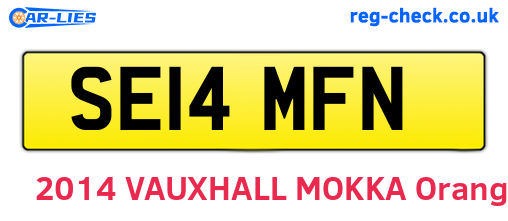 SE14MFN are the vehicle registration plates.