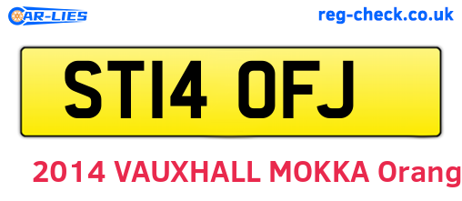 ST14OFJ are the vehicle registration plates.