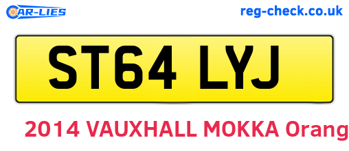 ST64LYJ are the vehicle registration plates.