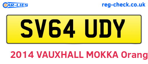SV64UDY are the vehicle registration plates.