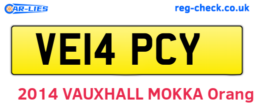 VE14PCY are the vehicle registration plates.