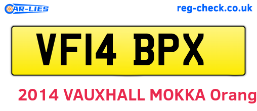 VF14BPX are the vehicle registration plates.