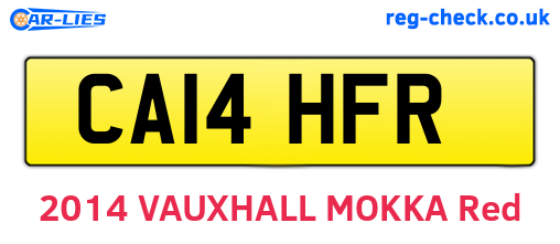 CA14HFR are the vehicle registration plates.