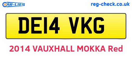 DE14VKG are the vehicle registration plates.