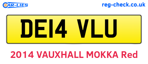 DE14VLU are the vehicle registration plates.
