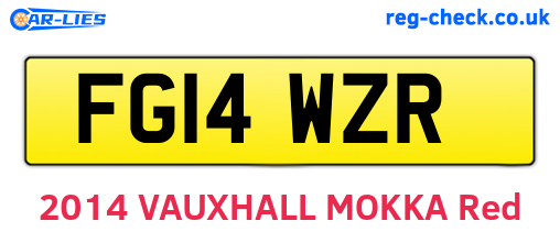 FG14WZR are the vehicle registration plates.