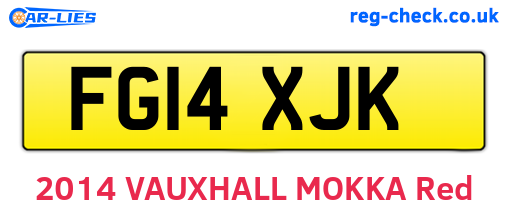 FG14XJK are the vehicle registration plates.