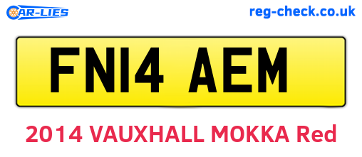 FN14AEM are the vehicle registration plates.