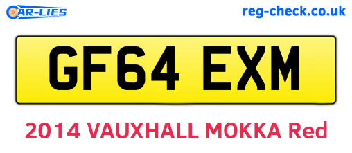 GF64EXM are the vehicle registration plates.