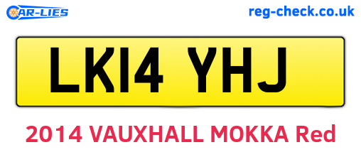 LK14YHJ are the vehicle registration plates.