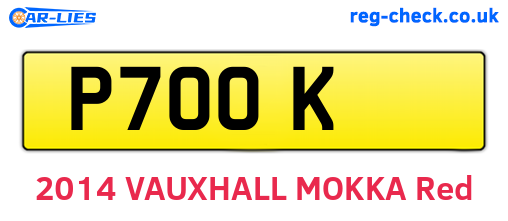 P7OOK are the vehicle registration plates.
