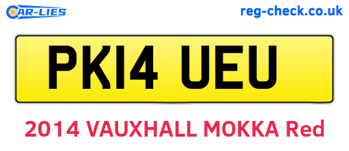 PK14UEU are the vehicle registration plates.