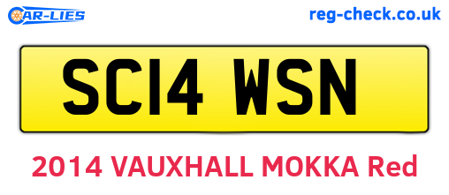 SC14WSN are the vehicle registration plates.