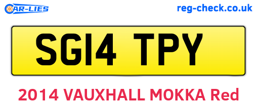 SG14TPY are the vehicle registration plates.
