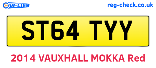 ST64TYY are the vehicle registration plates.