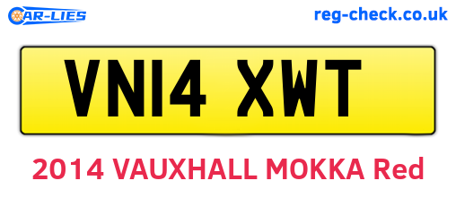 VN14XWT are the vehicle registration plates.