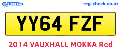 YY64FZF are the vehicle registration plates.