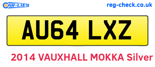 AU64LXZ are the vehicle registration plates.