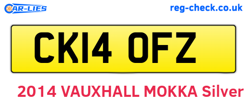 CK14OFZ are the vehicle registration plates.