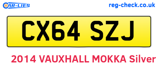 CX64SZJ are the vehicle registration plates.