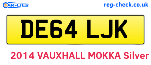 DE64LJK are the vehicle registration plates.