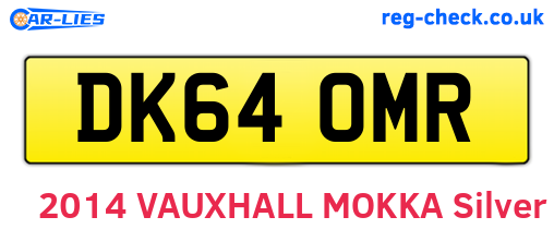 DK64OMR are the vehicle registration plates.