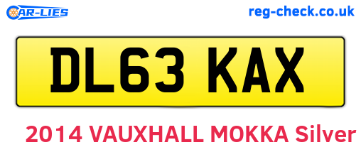 DL63KAX are the vehicle registration plates.