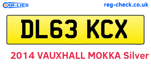 DL63KCX are the vehicle registration plates.