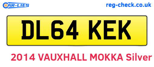 DL64KEK are the vehicle registration plates.