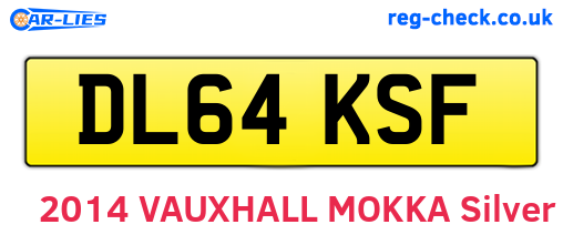 DL64KSF are the vehicle registration plates.