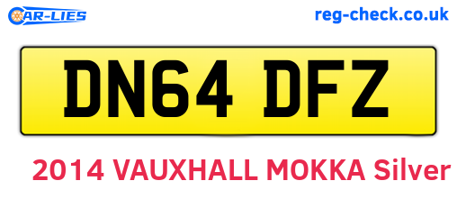 DN64DFZ are the vehicle registration plates.
