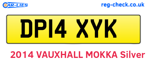 DP14XYK are the vehicle registration plates.