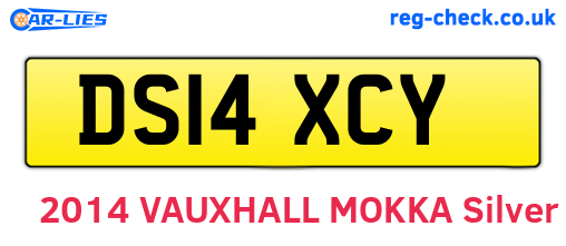 DS14XCY are the vehicle registration plates.