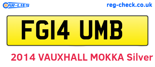 FG14UMB are the vehicle registration plates.