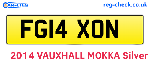 FG14XON are the vehicle registration plates.
